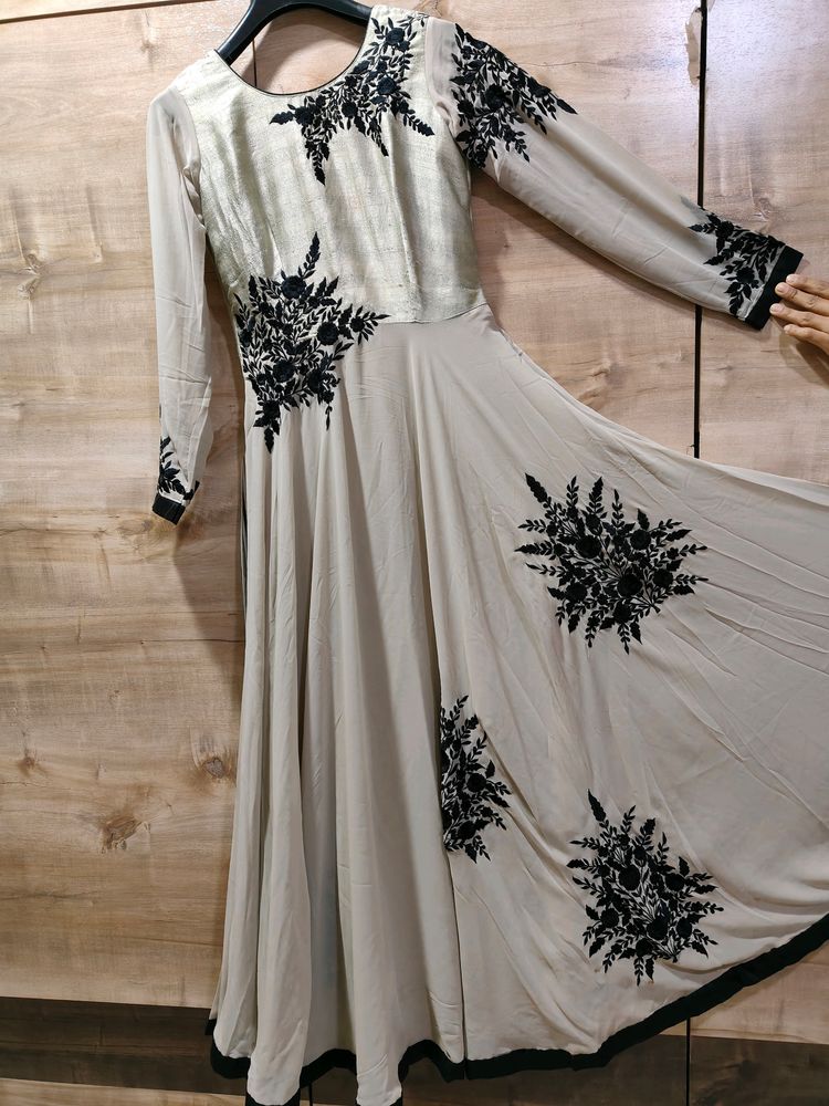 Beautiful Embroidery Grey Gown