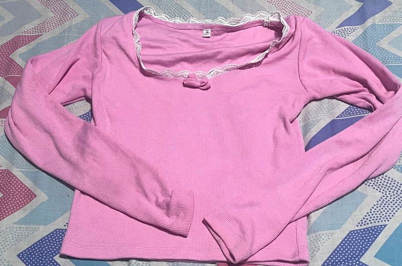 Pink Long Sleeve Top
