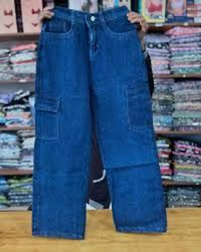 Vintage Blue Denim Cargo Pants