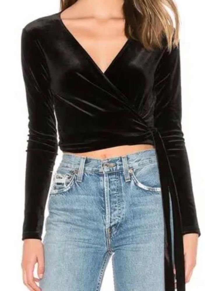 Black Velvet Long Sleeve Top