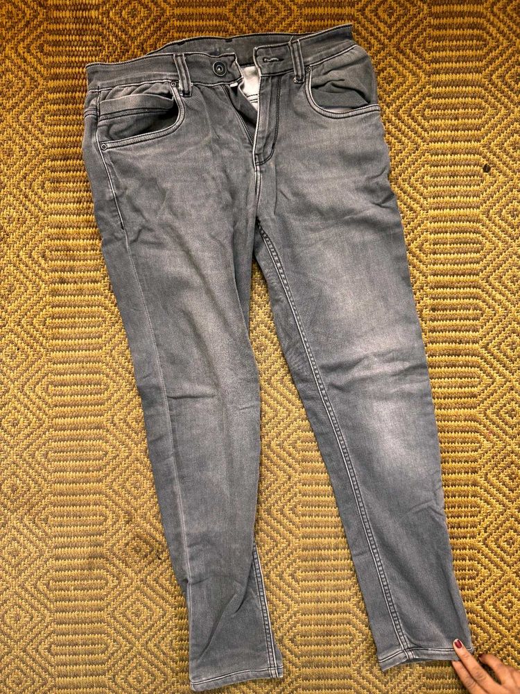 Grey Wash Denim Jeans Zudio Mens