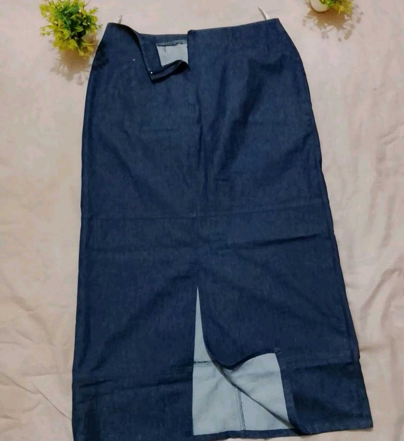 Denim long Skirt