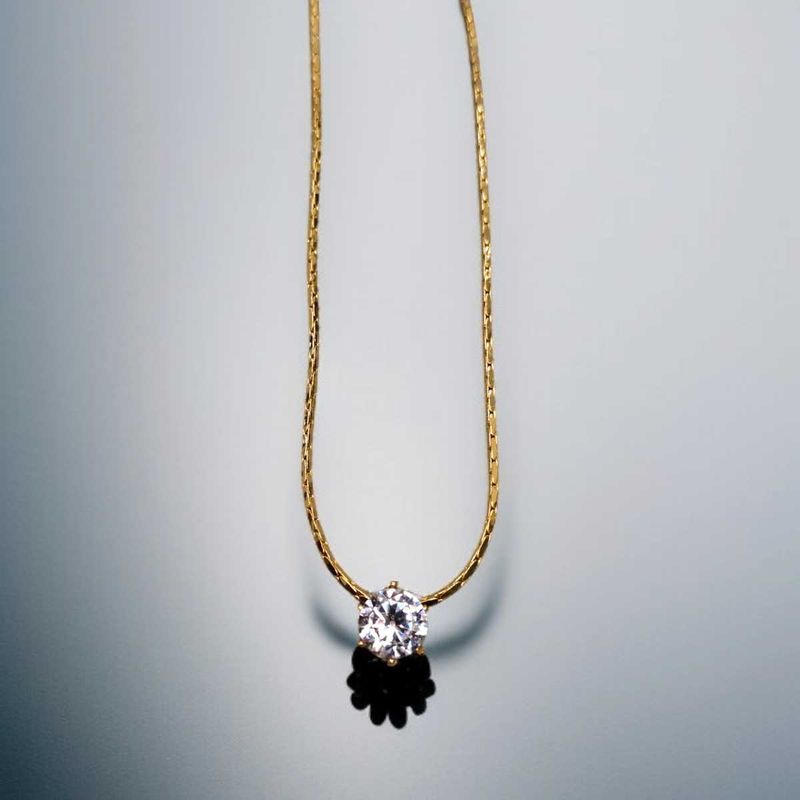 Shiny Stone Gold Necklace