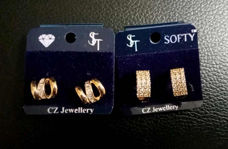 CZ Jewellery Earrings(gold nd diamond mixture)