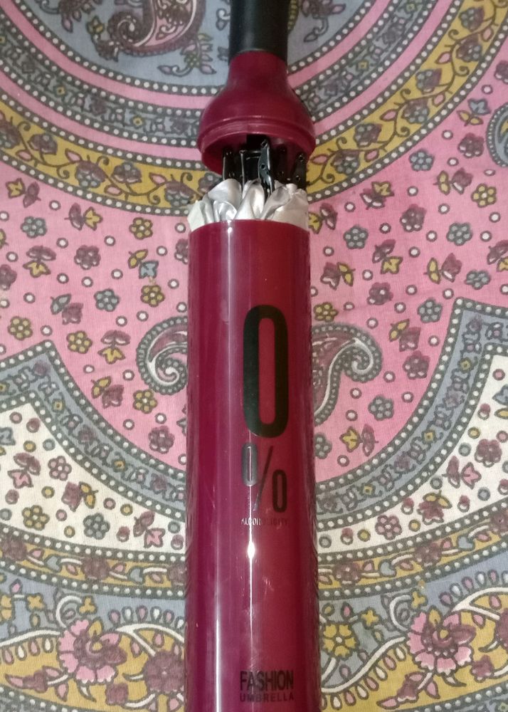 Wine Bottle Shape Maroon Color Umbrella