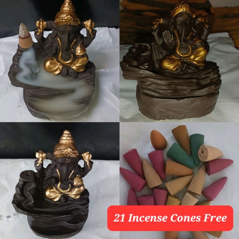 Ganpati Incense Cone Holder With 21 Con