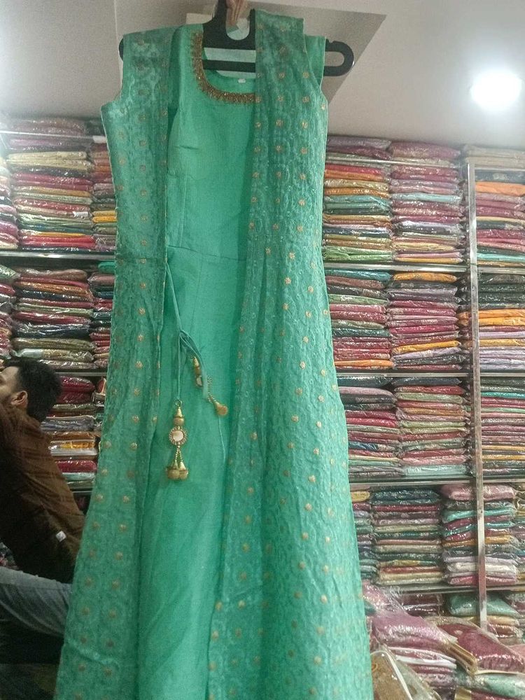 Mint Green Embroidered Anarkali Dress
