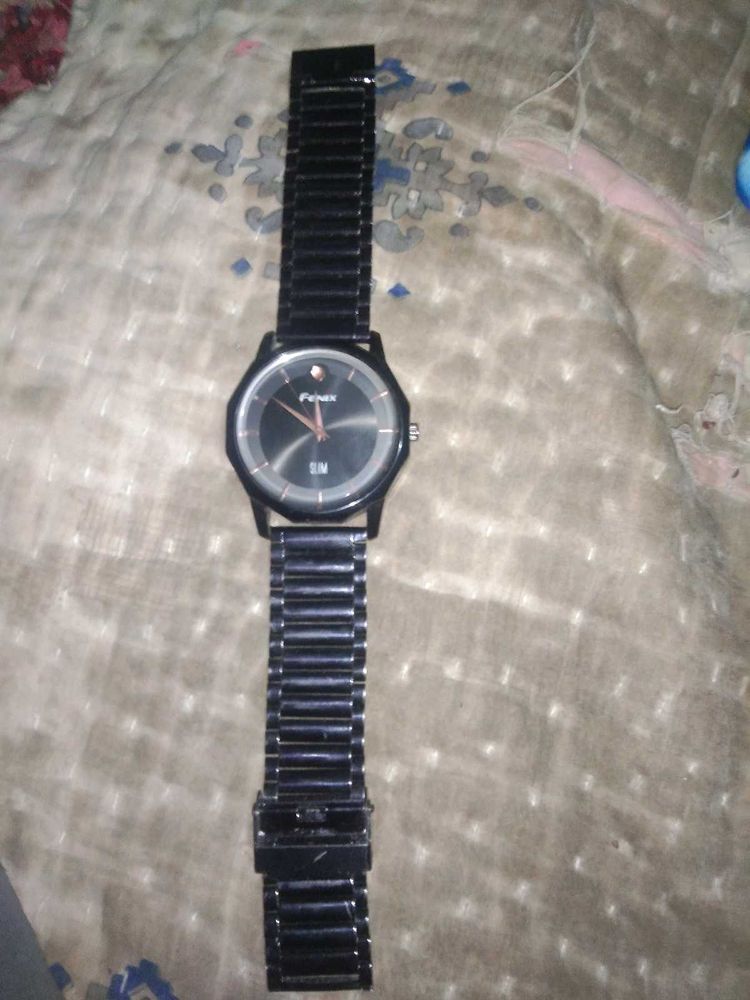 Fenix Black chain analog watch for men