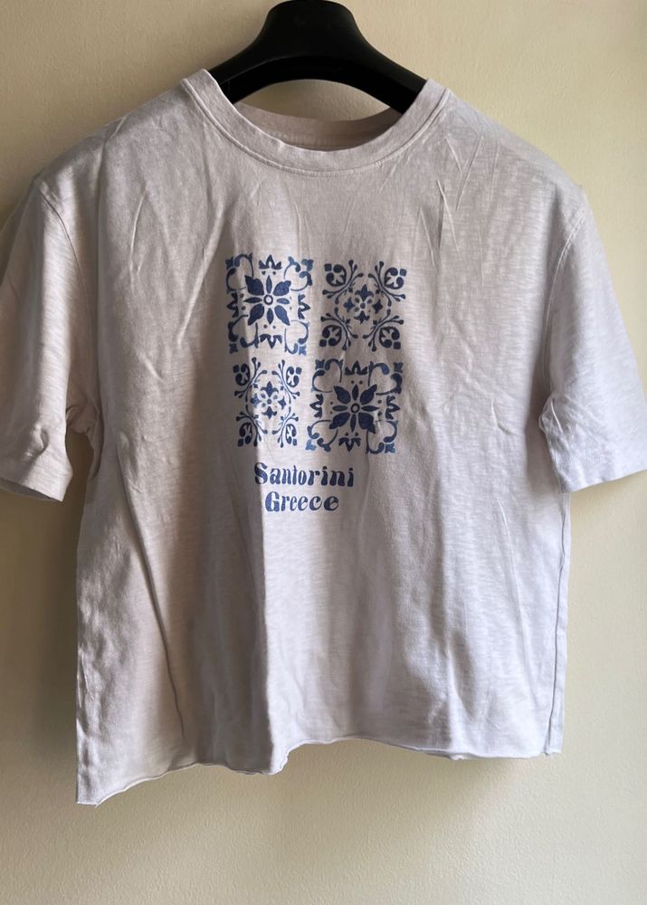 Santorini Greece Tee Stunning Back Print Souvenir