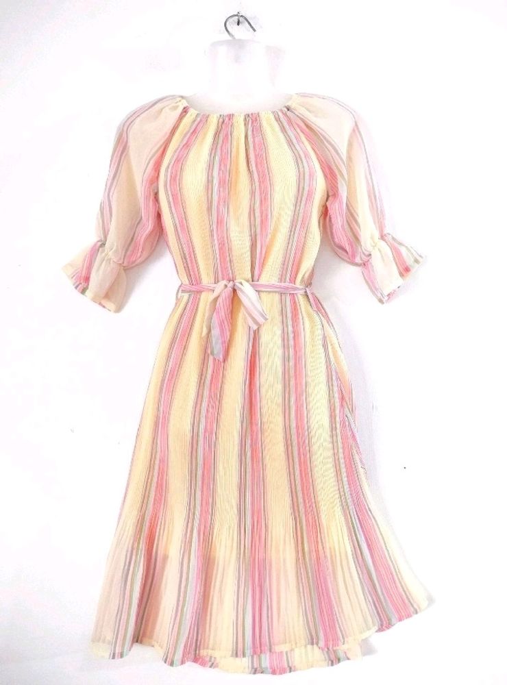 Pretty &amp; Comfy 💛Multi pastel lines dress💛