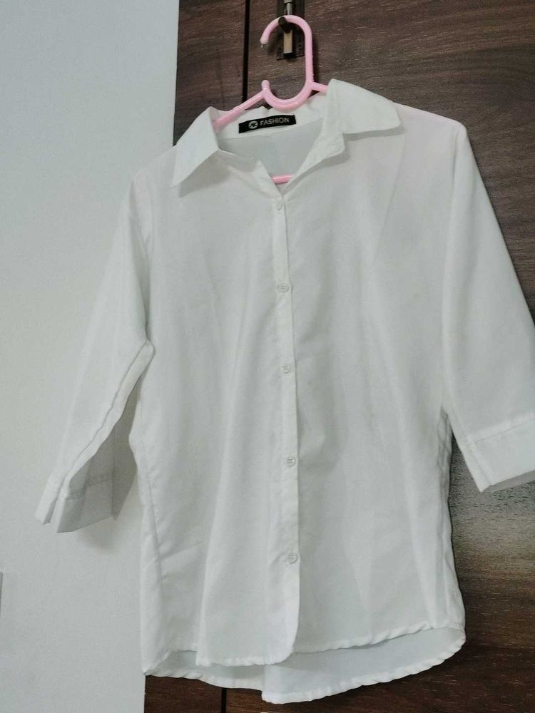 White 3/4 Sleeve Blouse