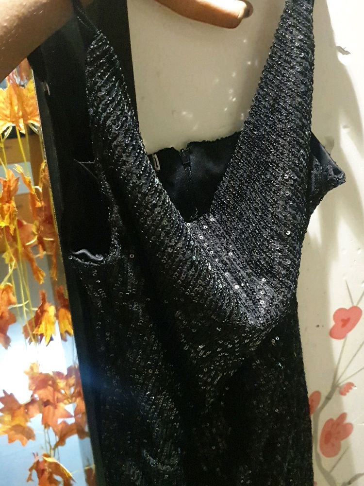 H&amp;M Shimmer Bodycon Cowl Neck Dress