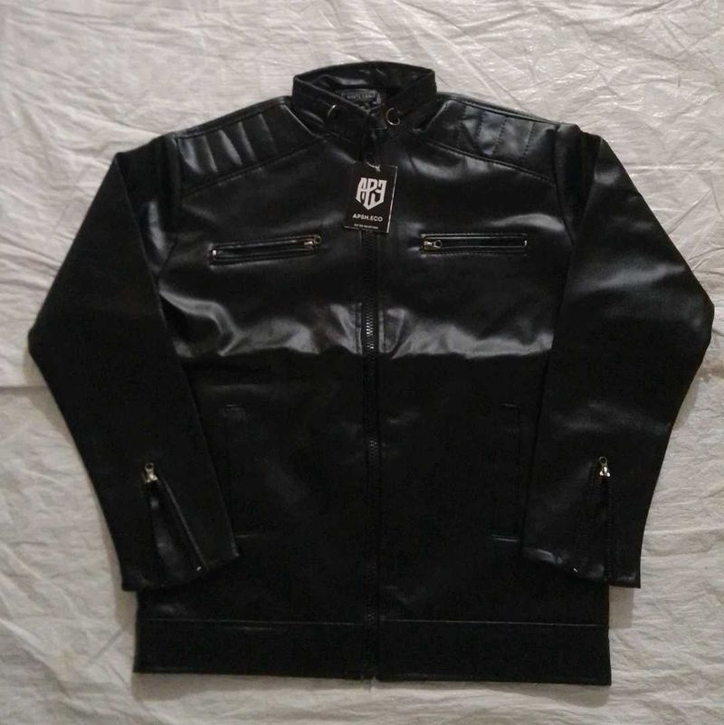 Black Faux Leather Moto Jacket