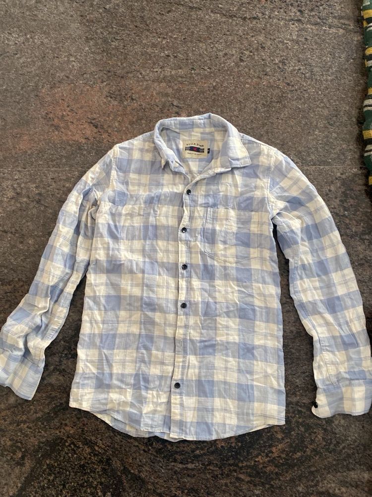 Checked Blue Casual Shirt