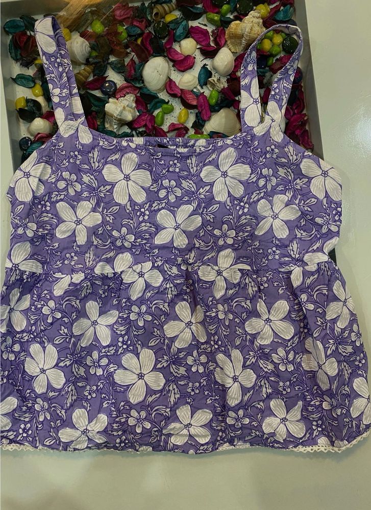 ✨ Cute &amp; Stylish Purple Floral Top ✨