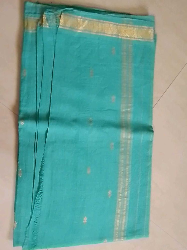 Cotton Saree With Golden Border