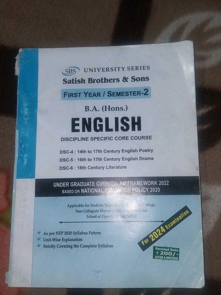 B.A. (Hons.) English Book