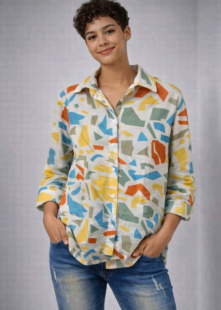 Patterned Button-Up Shirt