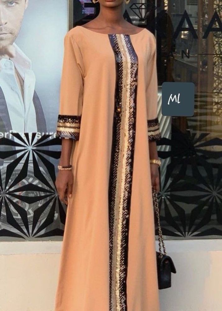 arab african abaya muslim Elegant Peach Ethnic Gow