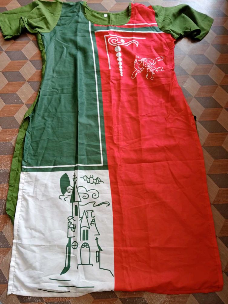 New Style Multi Colour Silk Printed Kurti