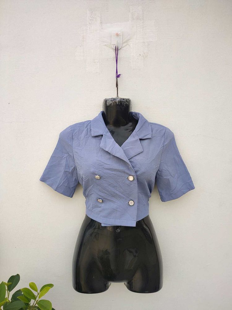 Korean Cropped Blazer Top