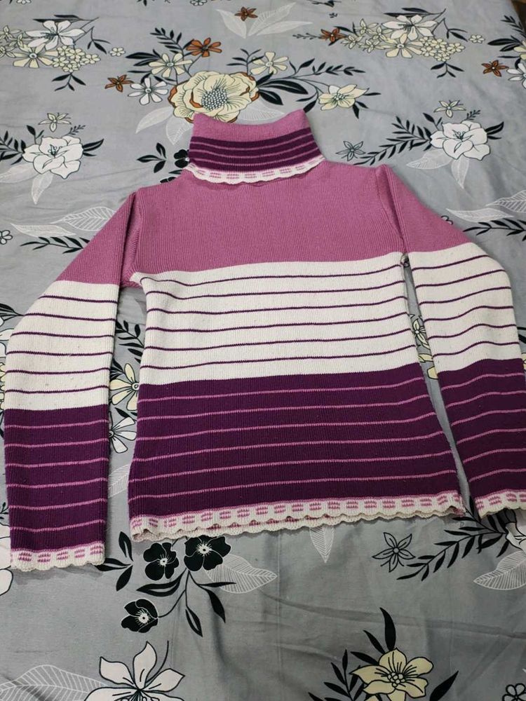 Striped Turtleneck Sweater