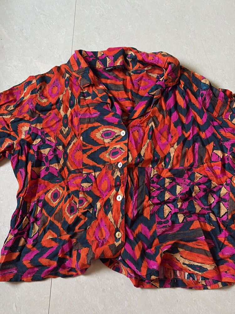 Boho Chic Colourful Only Shirt Size S