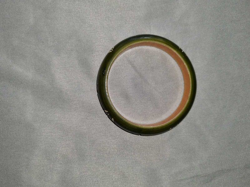 Green Carved Bangle