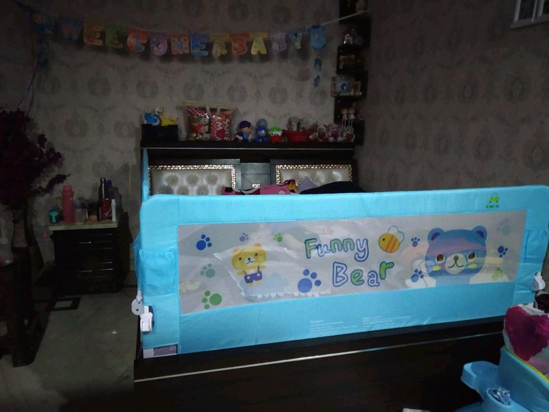 Kiddale Baby Bedrail (6ft, 180cm)|Baby Bed Guard| with Push Button to fold| BeRail Guard|Baby Protector|Bed Railing| Bedside Protector for Babies|Bed Barrier for Kids|Adult Bed Rail Guard