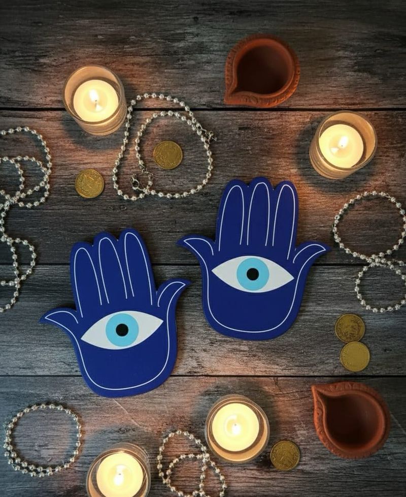 Evil Eye Hamsa Hand Decor set of 2