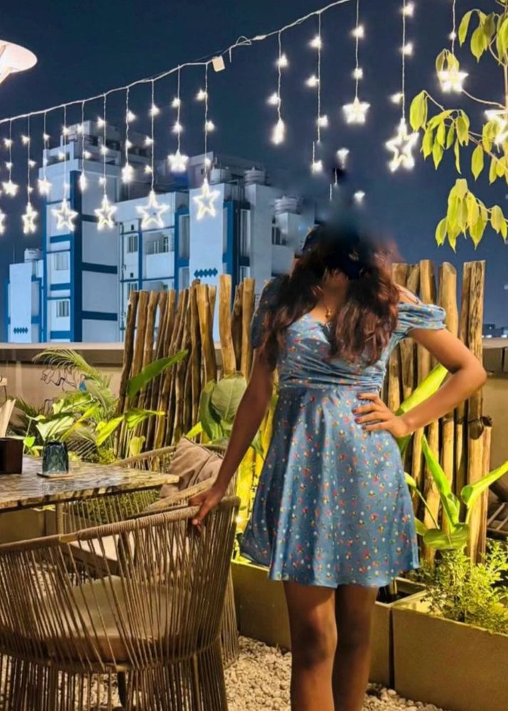 ZARA BLUE FLORAL MINI DRESS