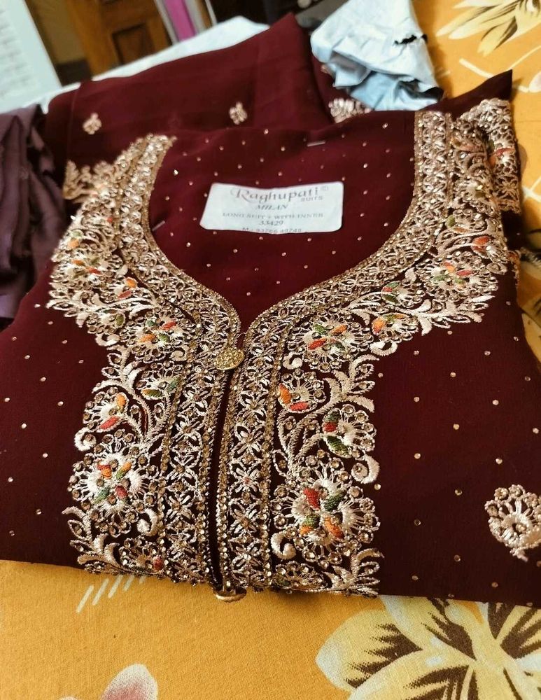 allover worked dress material