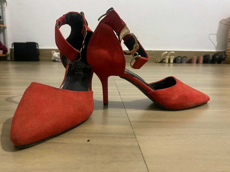 Women Heels Footwear Red