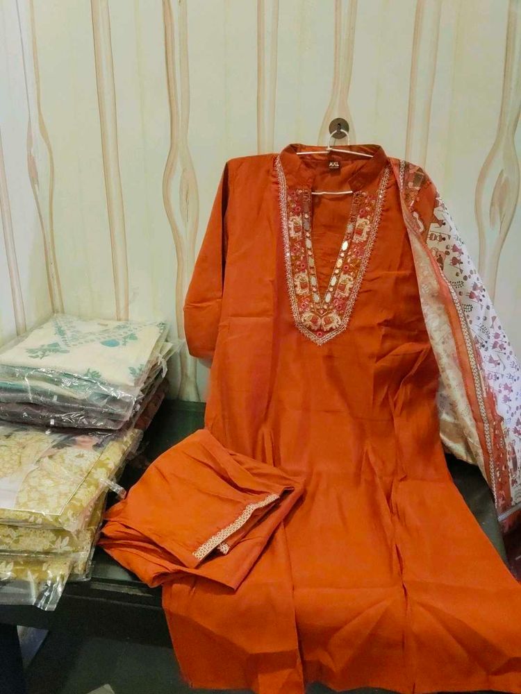 Elegant Orange Kurta Set