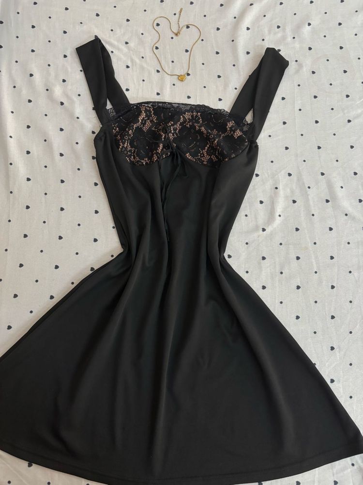 Black Lace Mini Dress