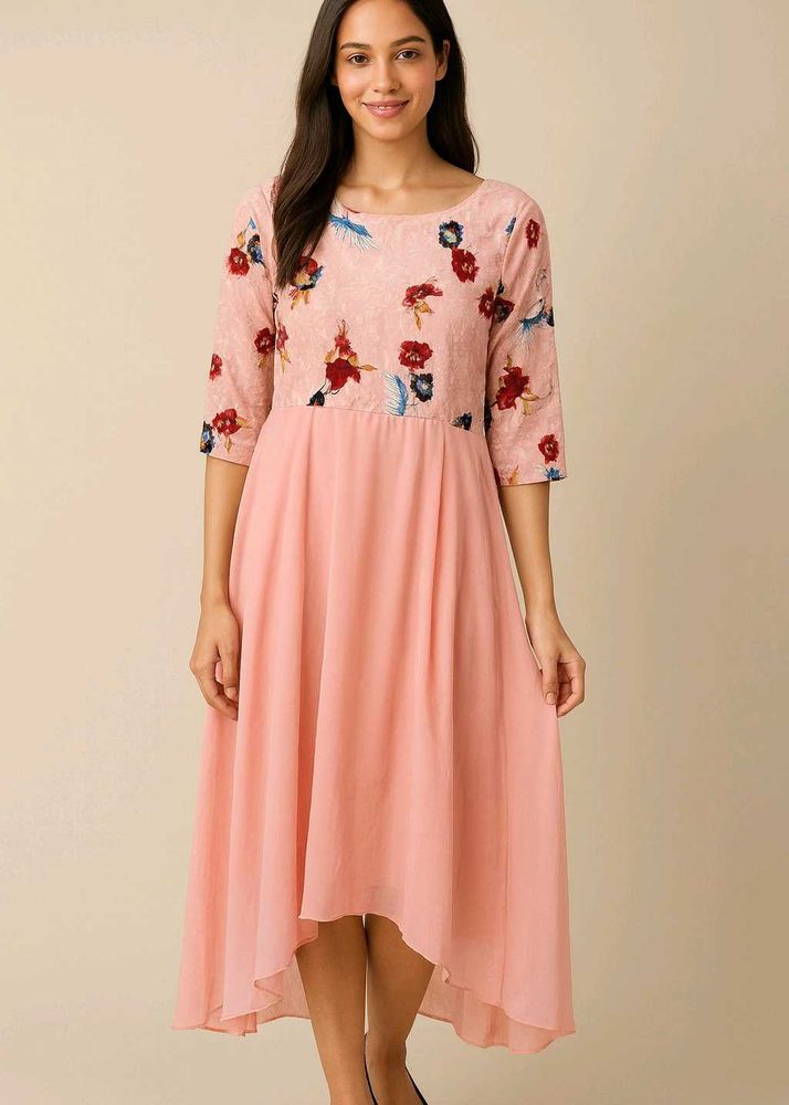 Floral Print Pink Dress