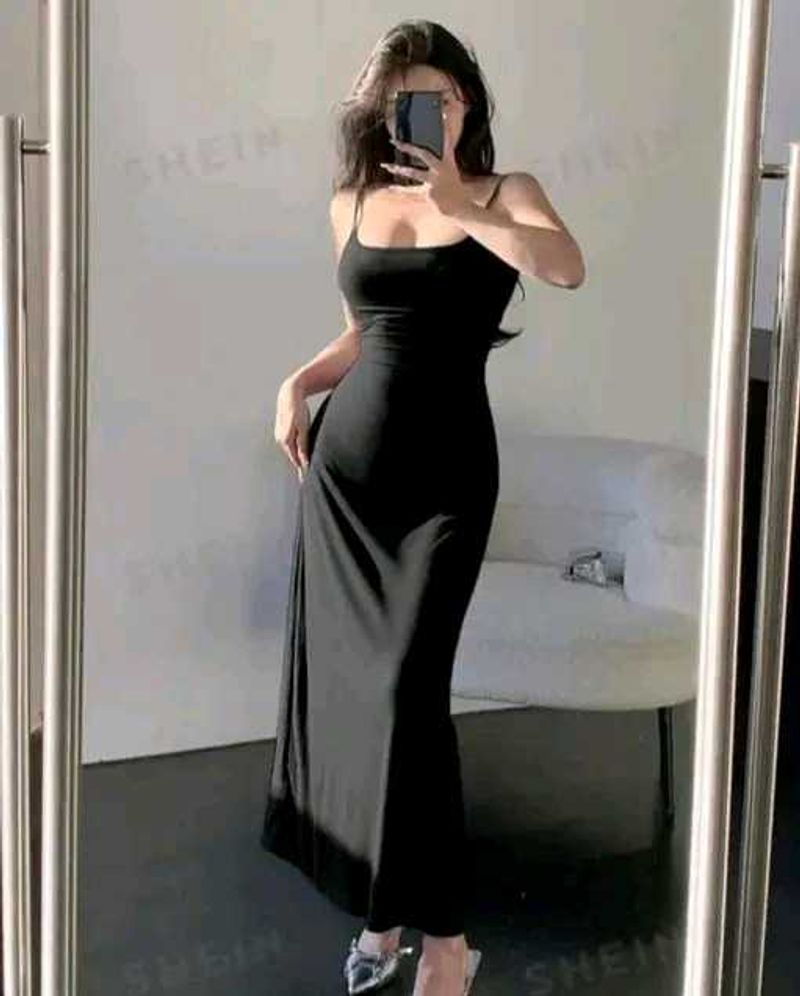 🔥 Black Maxi Slip Dress Cod 🔥