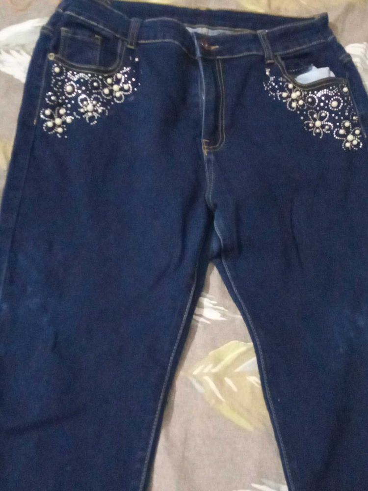 Embellished Dark Wash Jeans