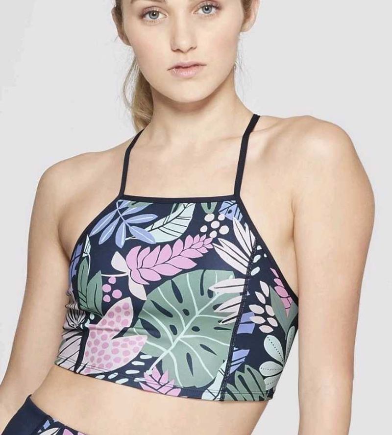 JoyLab Blue Floral Sports Bra