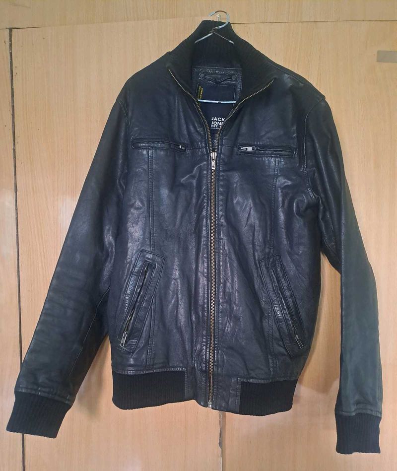 Original Jack &amp; Jones Leather Jacket brand L size