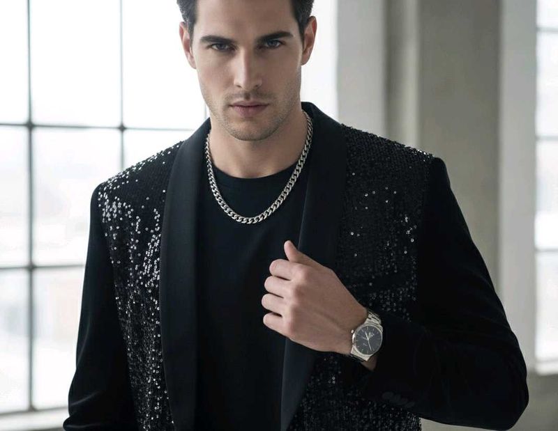 Elegant Black Sequin Blazer