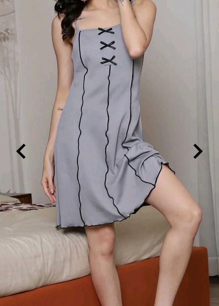 Gray Mini Slip Dress