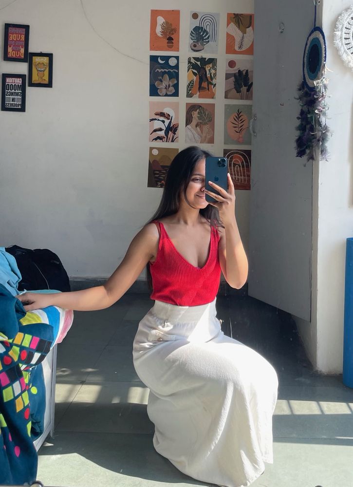 White Skirt With Golden Buttons