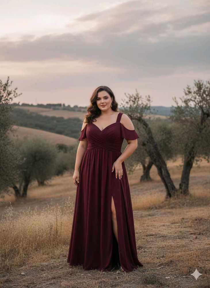 Elegant Maroon Maxi Dress
