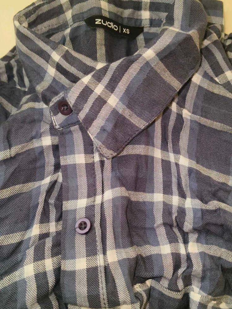 Blue Plaid Casual Shirt