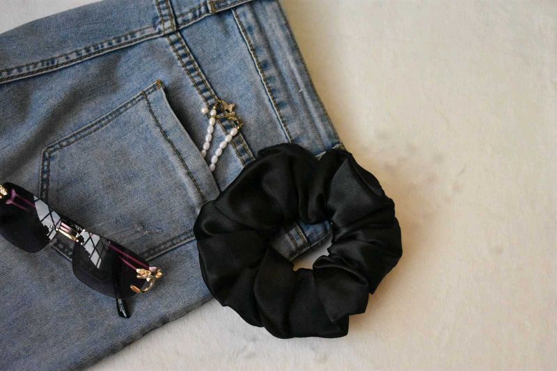Black Satin Scrunchie