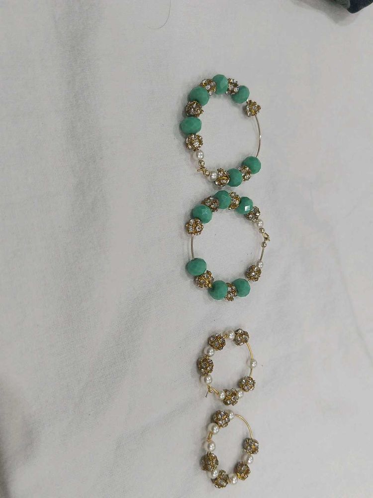Boho Chic Beaded Hoop Earring Set