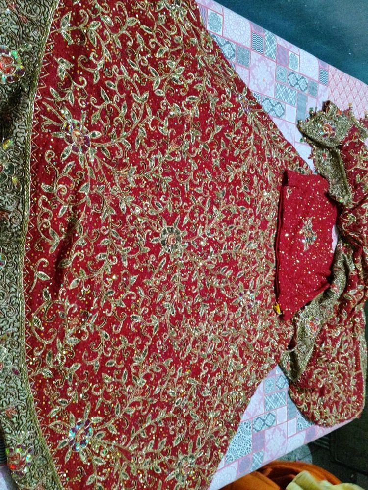 Bridal Heavy Work Lehenga Red Color With Dupatta And Blouse