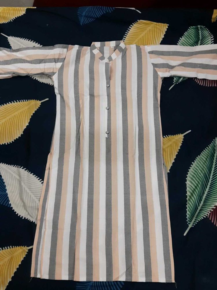 Striped Button-Down Tunic
