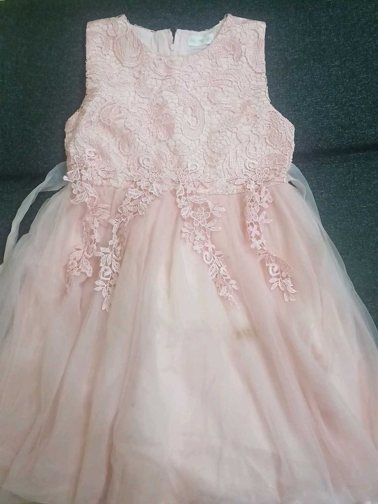 Cute Peach Lace Dress